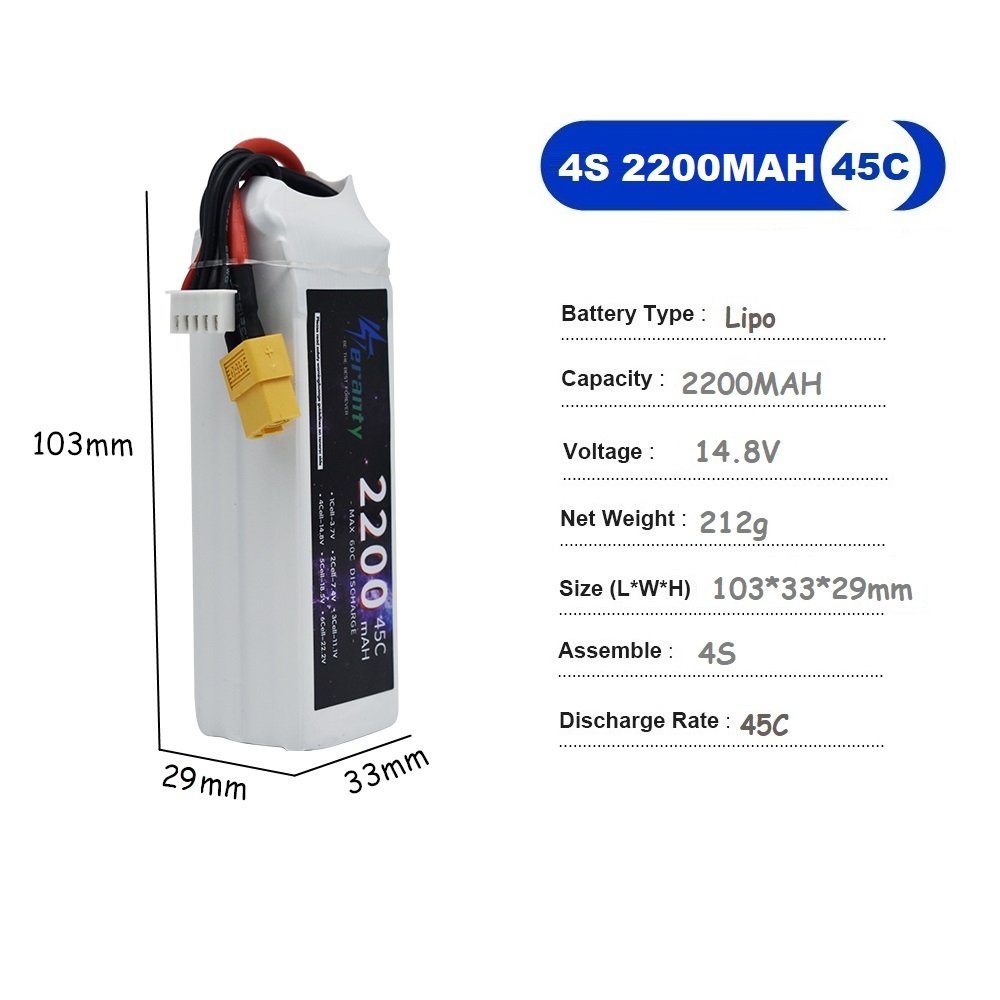 4S LiPo Battery 14.8V 1500mah  - огляд і ціна Drone Rc Race
