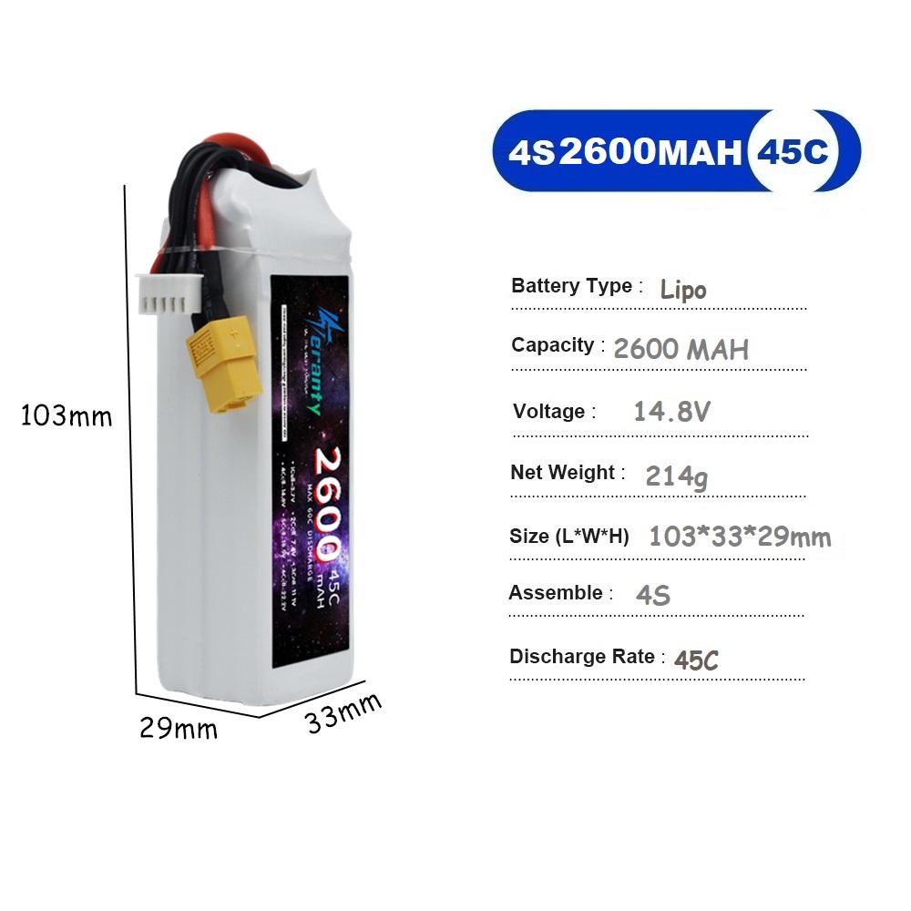 4S LiPo Battery 14.8V 1500mah  - огляд і ціна Drone Rc Race