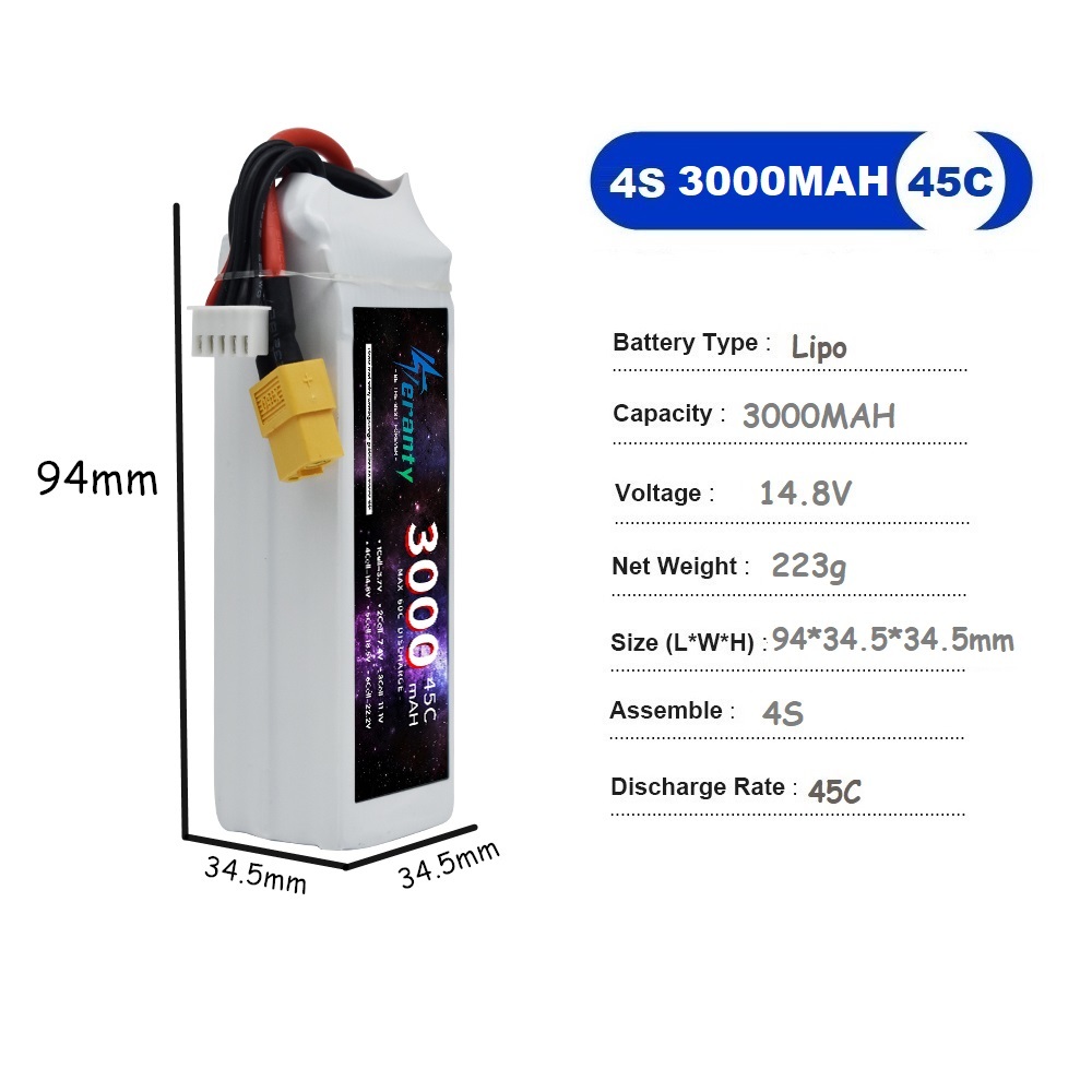 4S LiPo Battery 14.8V 1500mah  - огляд і ціна Drone Rc Race