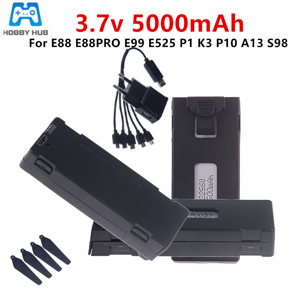 3.7V E88 5000mAh Rechargeable  - огляд і ціна Drone Rc E99 K3