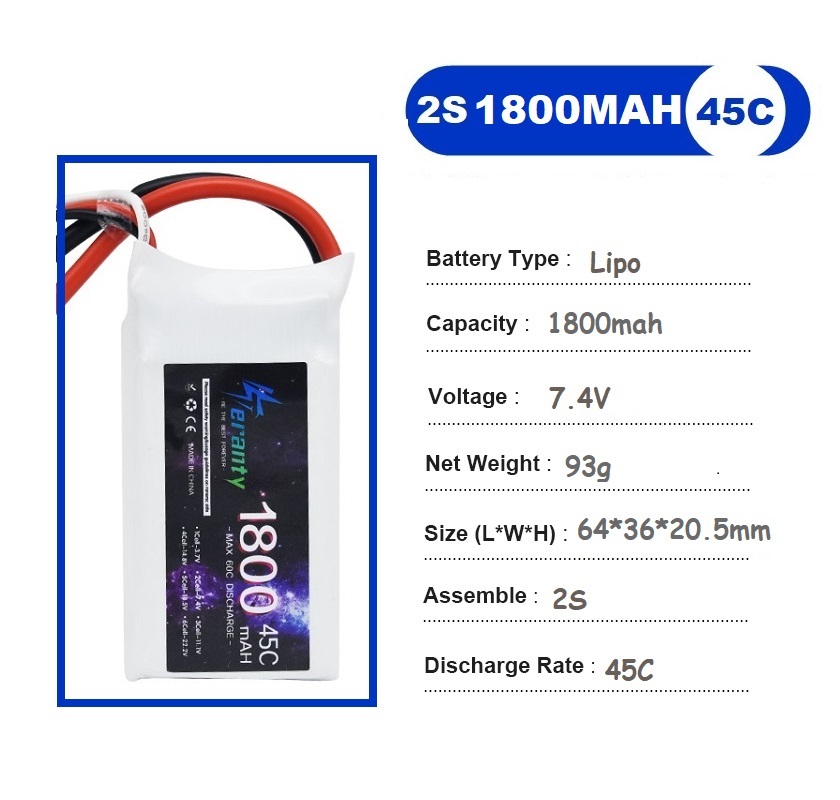2PCS 7.4V Lipo 2S Battery 1500 - огляд і ціна Drone Rc Race
