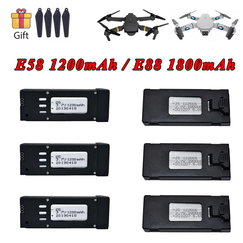 3.7V 1200mAh 1800mAh Lipo Batt - огляд і ціна Eachine Drone E58