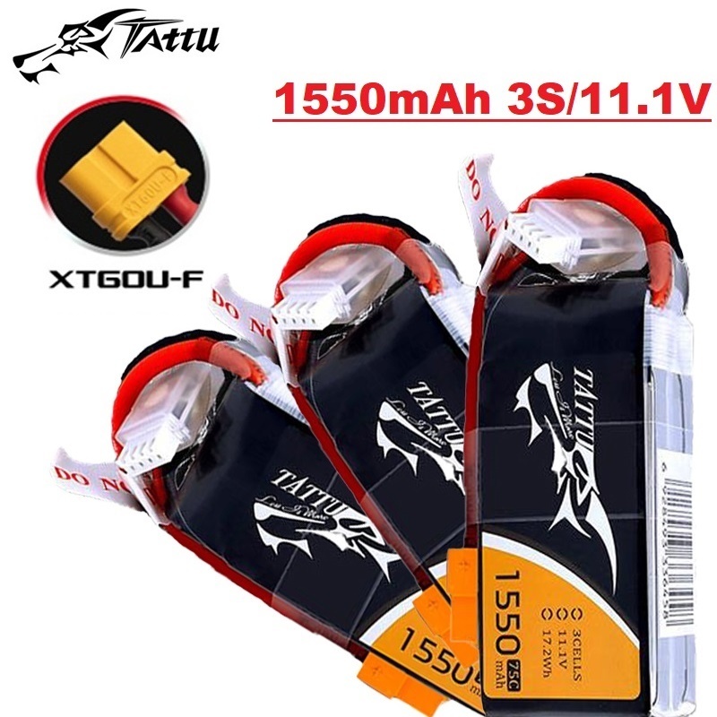 TATTU 3S 11.1V 1550mAh 75C LiP - огляд і ціна Drone Rc Race